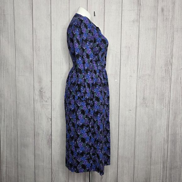 Vintage Laura Ashley Floral Corduroy Dress – Made in Great Britain, 90s, sz 12 - Picture 3 of 8